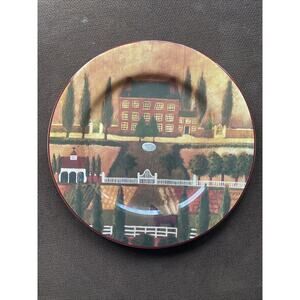 BLOCK Country Village by Gear Large Serving Plate 1995 12.25” Retails $63 House